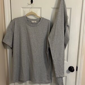Gray Oversized Shirt and d Legging Set.
